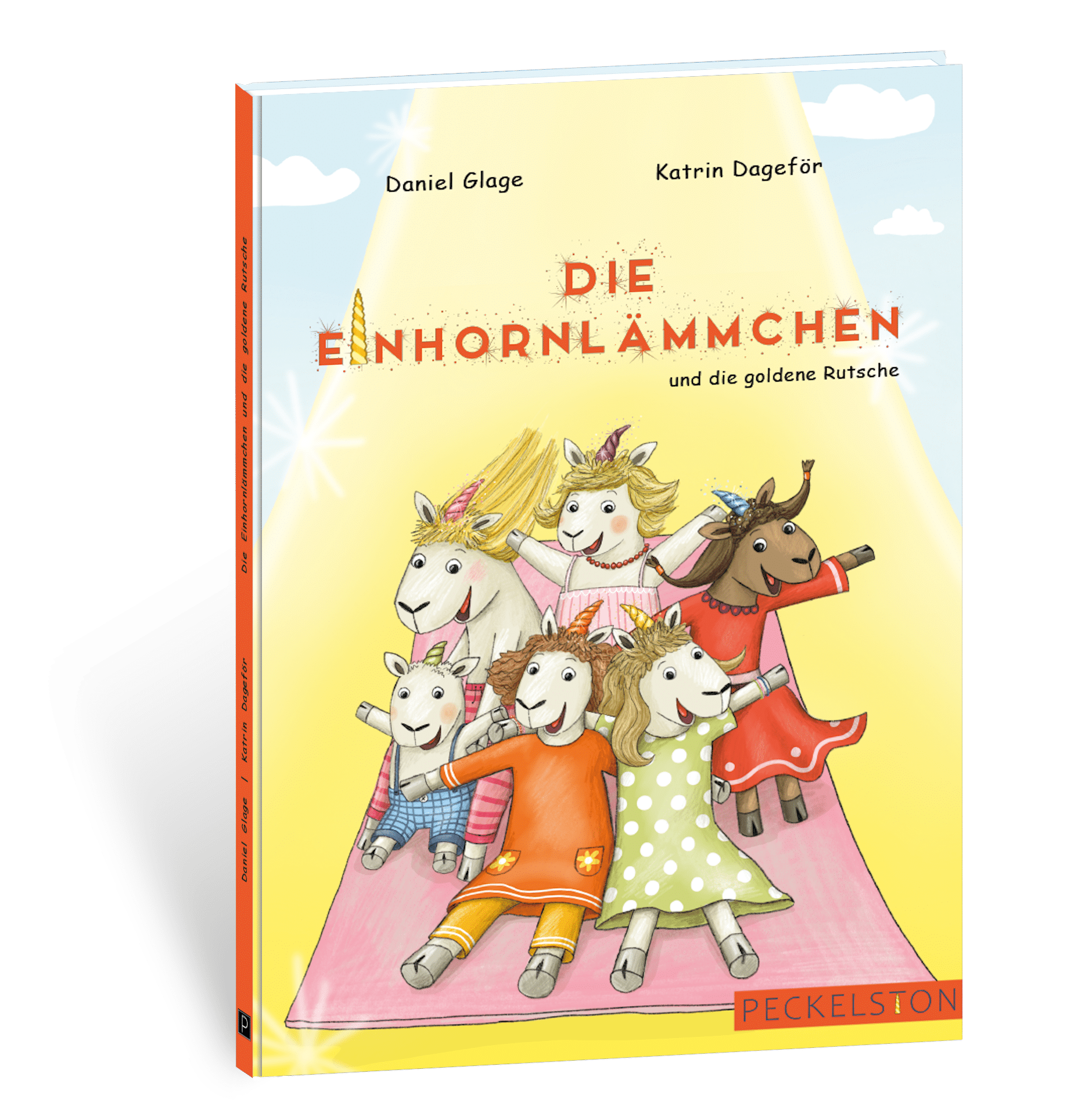 Peckelston Kinderbuchverlag Daniel Glage Katrin Dageför Die Einhornlämmchen und die goldene Rutsche